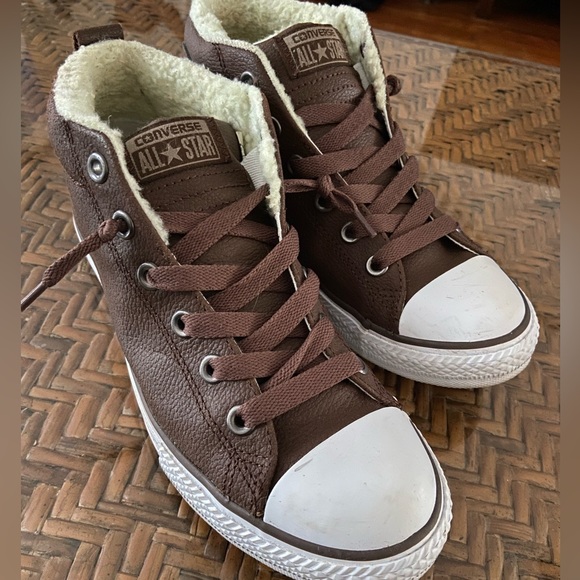 Converse All Stars - leather/wool *Like New!* - Picture 1 of 7
